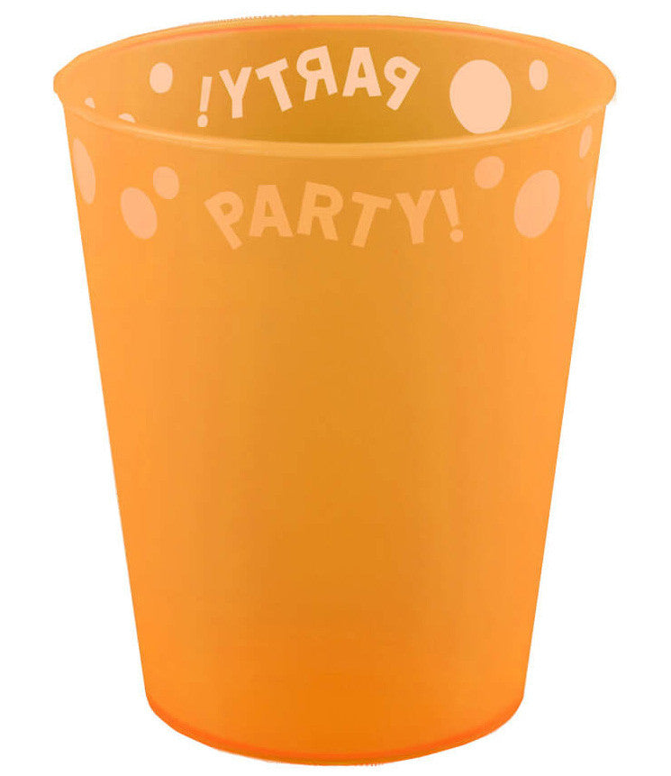 Party Orange Oranger Mikro-Premium-Kunststoffbecher 250 ml
