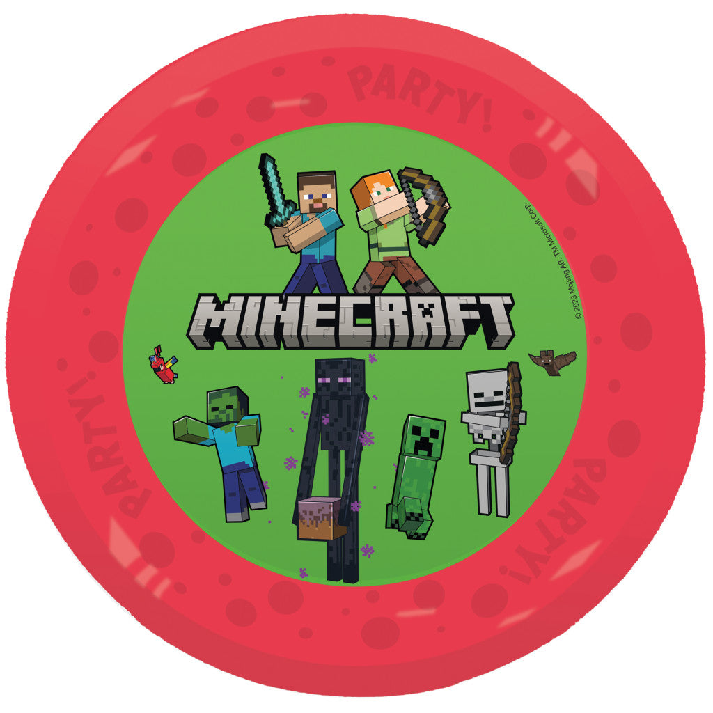 Minecraft Party Mikro Premium Kunststoffteller 4er-Set 21 cm