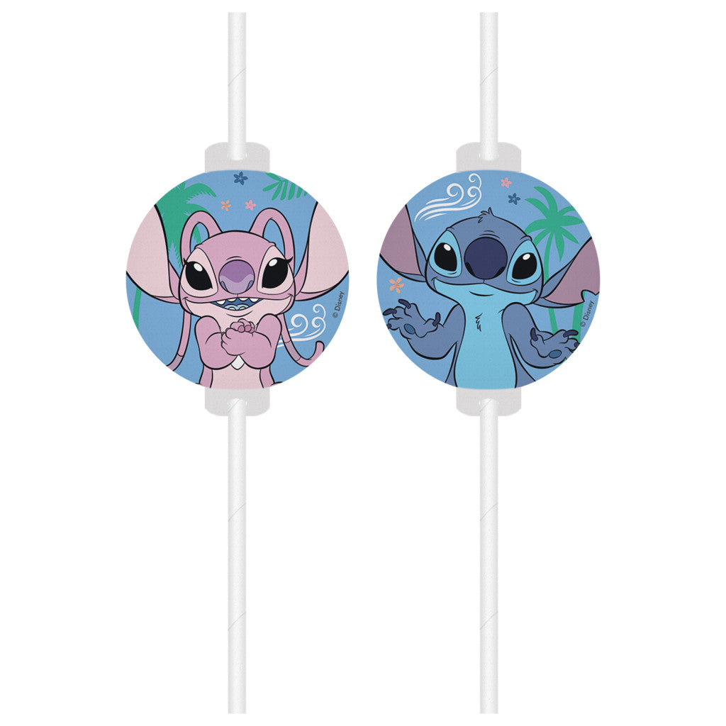 Disney Lilo und Stitch Angel Papierstrohhalm, 4-teiliges Set FSC