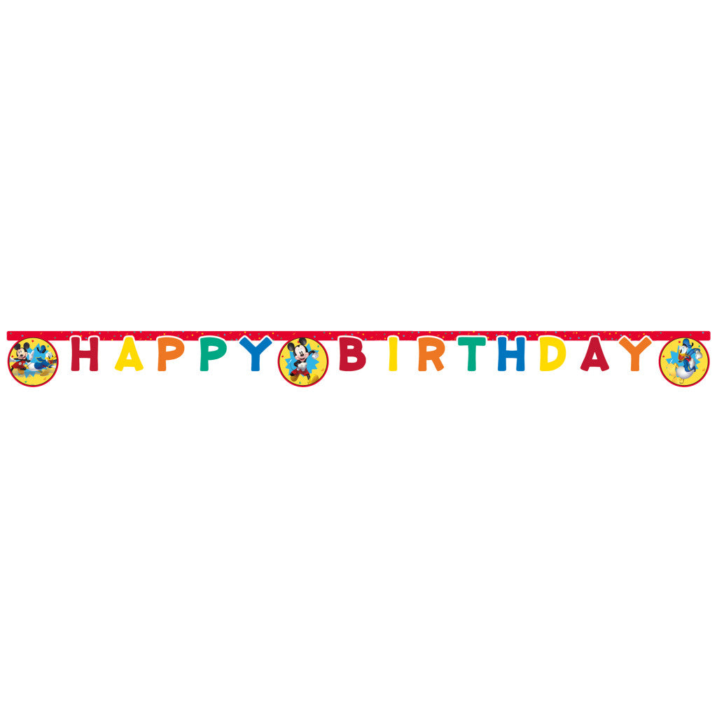 Disney Mickey  Jump Into Fun Happy Birthday Schild FSC 2 m