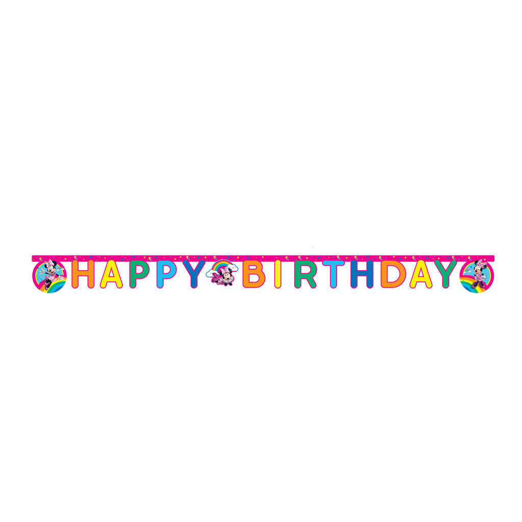 Disney Minnie  Makes Me Smile Happy Birthday Schild FSC 2 m