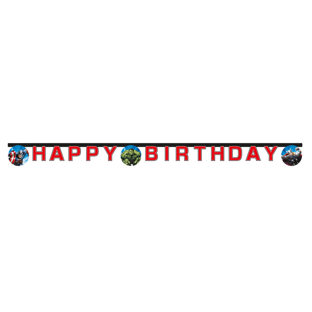 Avengers Evergreen Happy Birthday Schild FSC 2 m
