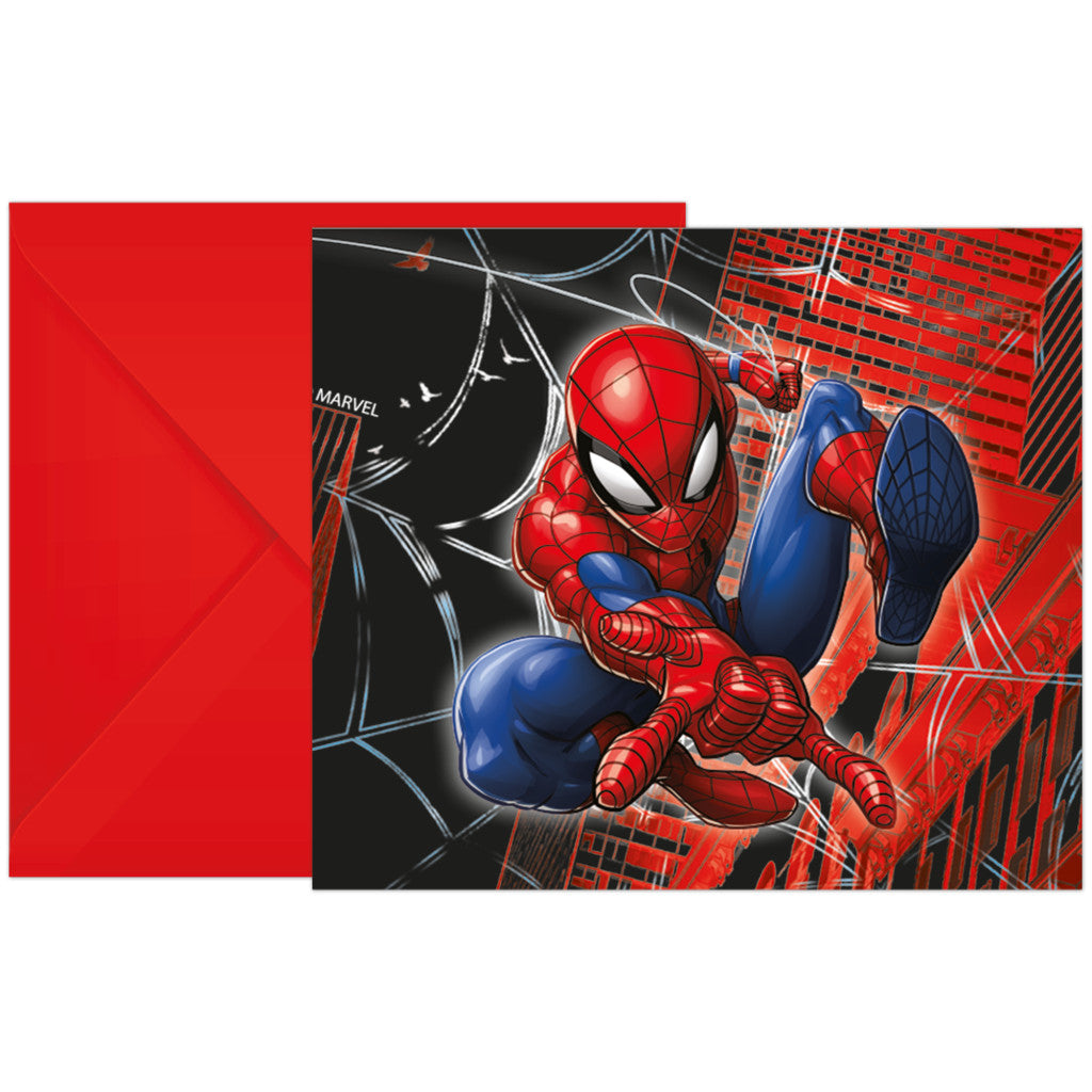 Spiderman World of Webs Party-Einladung 6er-Set FSC
