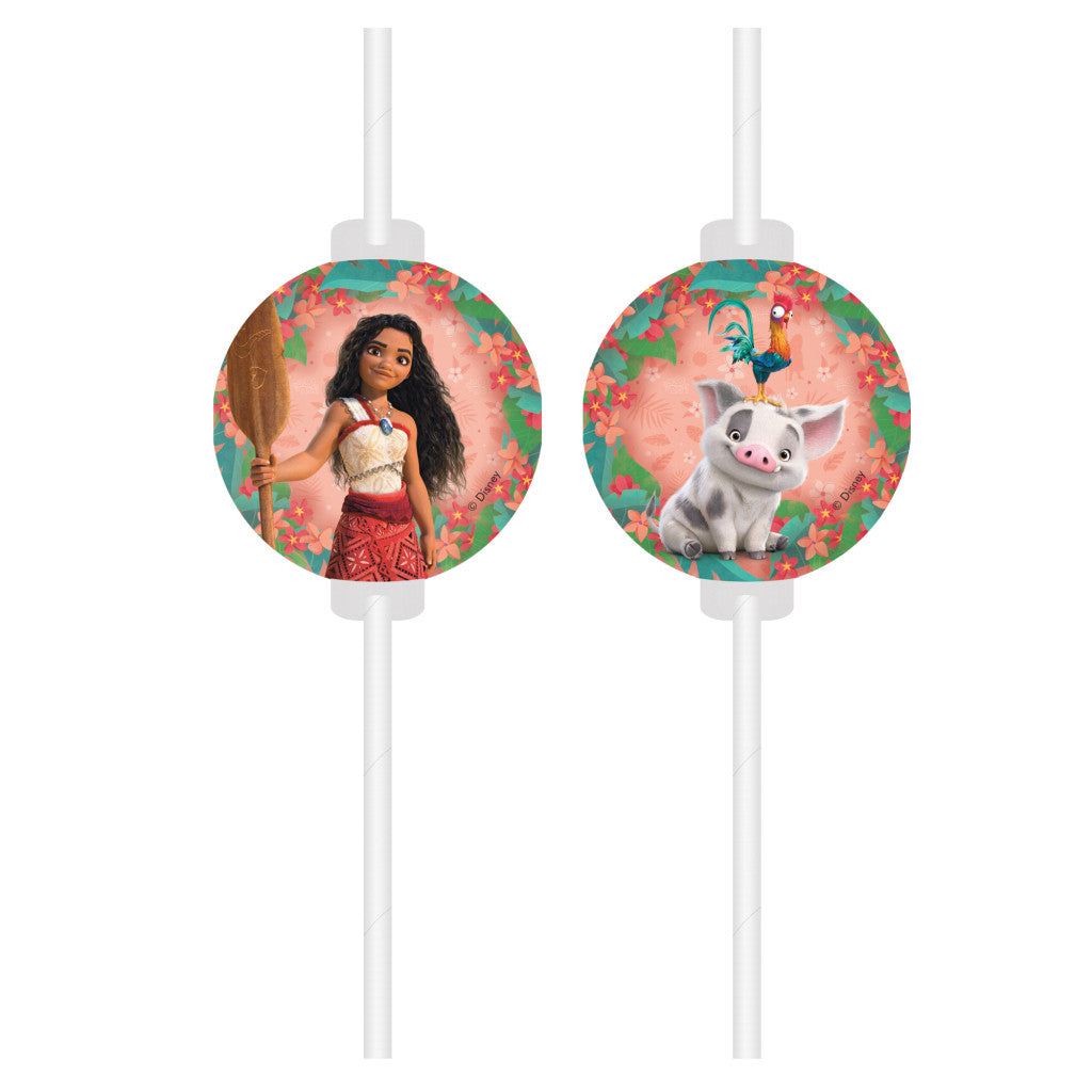 Disney Vaiana Sailing Spirit Papierstrohhalm, 4-teiliges Set FSC