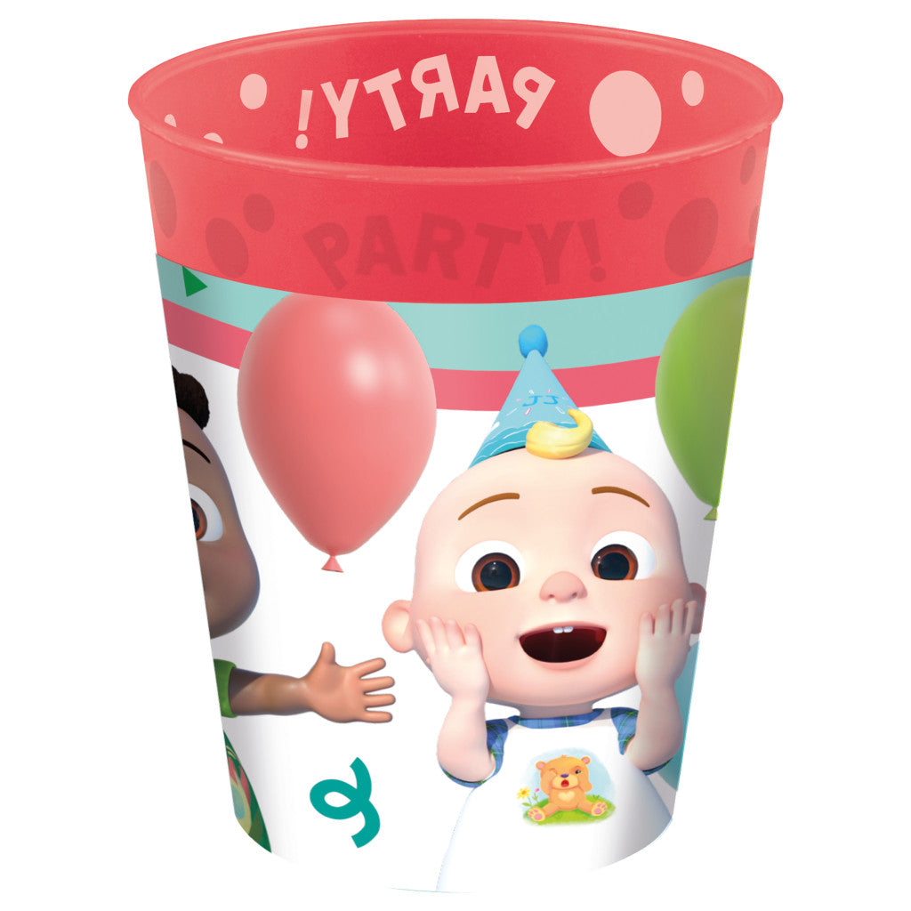 Cocomelon Birthday Micro Premium Kunststoffbecher-Set, 4 Stück, 250 ml