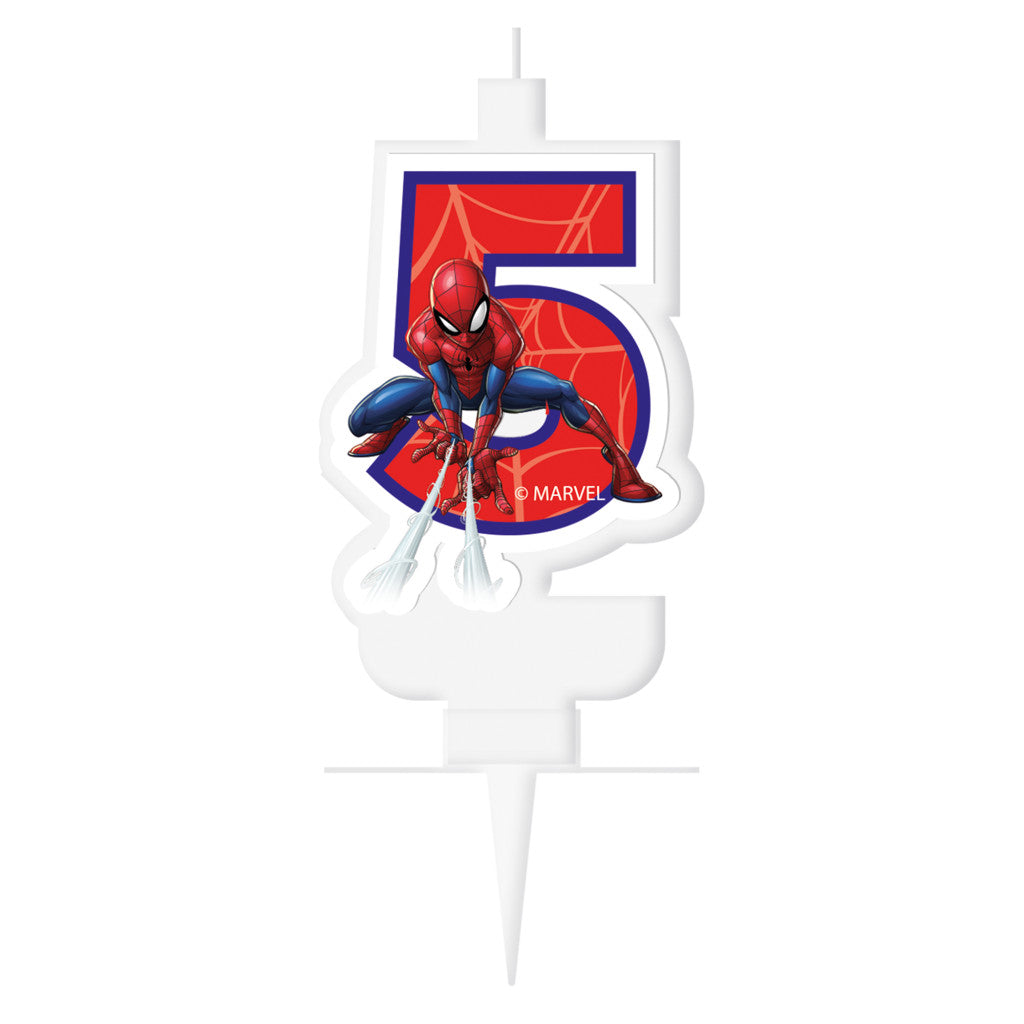 Spiderman Marvel 5er Geburtstagskerze, Zahlenkerze