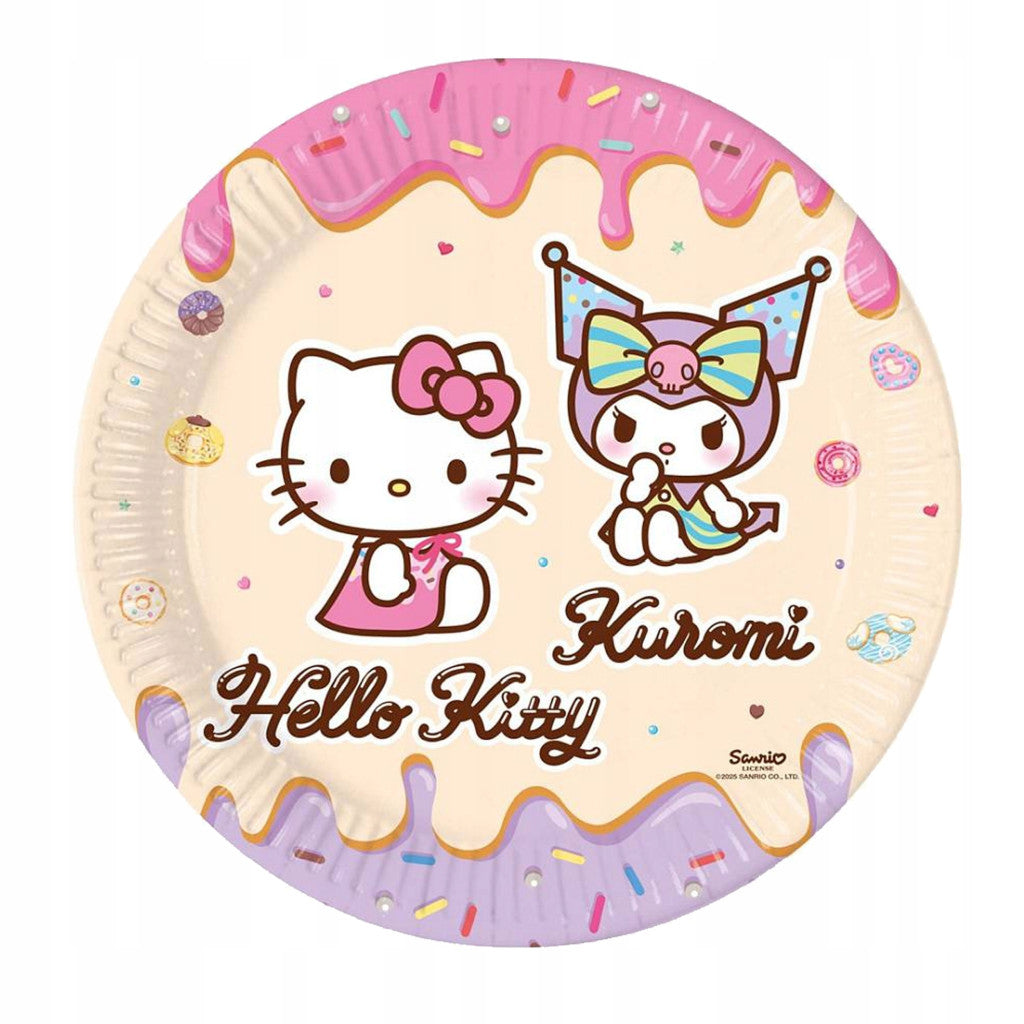 Hello Kitty Kuromi Pappteller 8 Stk. 23 cm FSC