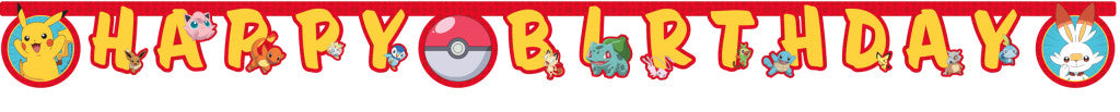 Pokémon Next Generation Happy Birthday Schild 200 cm FSC