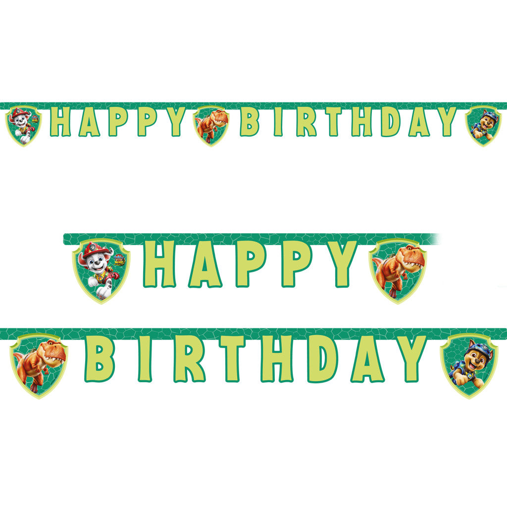 Paw Patrol Dino Movie Happy Birthday Schriftzug 200 cm FSC