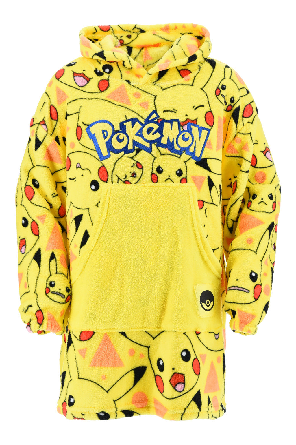 Pokémon Yellow Überziehbare Plüsch-Fleece-Decke, Poncho 10-16 Jahre