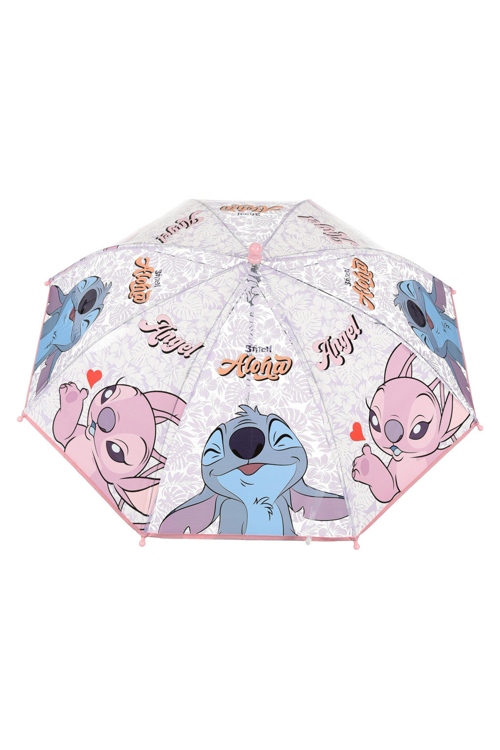 Disney Lilo und Stitch Aloha Angel Kinder transparenter Regenschirm Ø72 cm