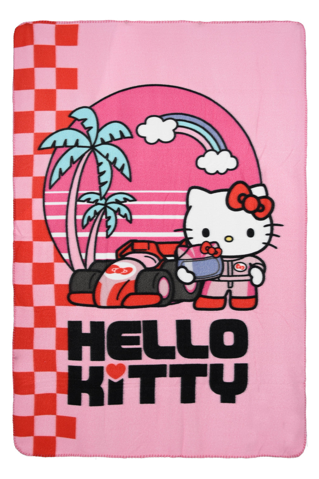 Hello Kitty Pink Racing Polar-fleece-Decke 100x150cm