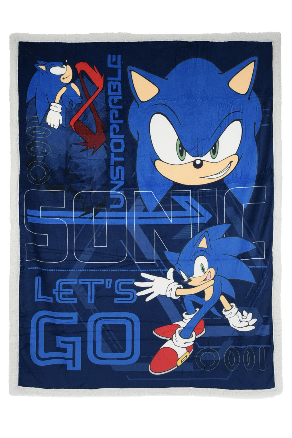 Sonic the Hedgehog Unstoppable Sherpa Decke 140x190 cm