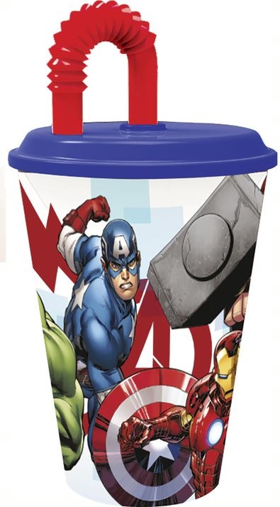 Avengers Rolling Thunder Strohhalmbecher, Kunststoff 430 ml