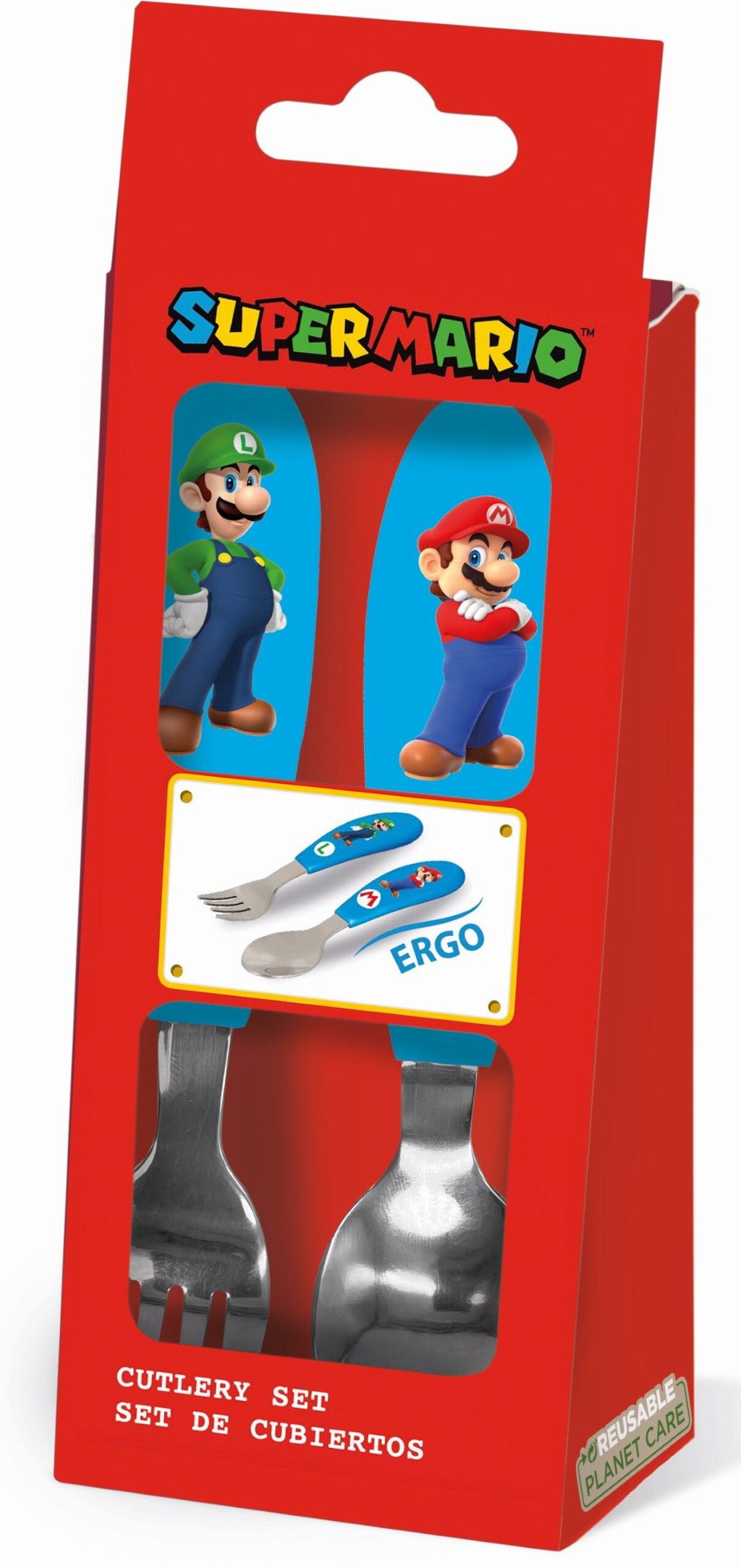 Super Mario Brothers Metall-Ergo-Besteckset - 2-teilig