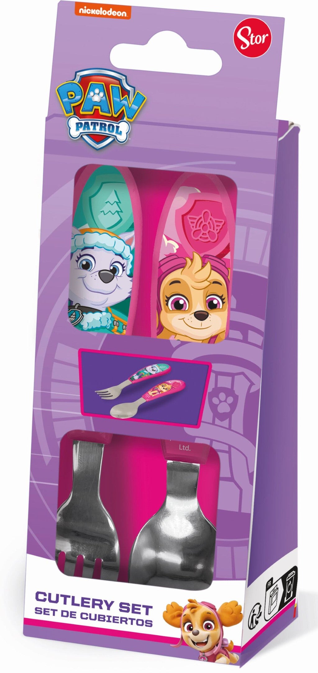 Paw Patrol Girl Superpowers metall ergonomisches Besteckset - 2-teilig