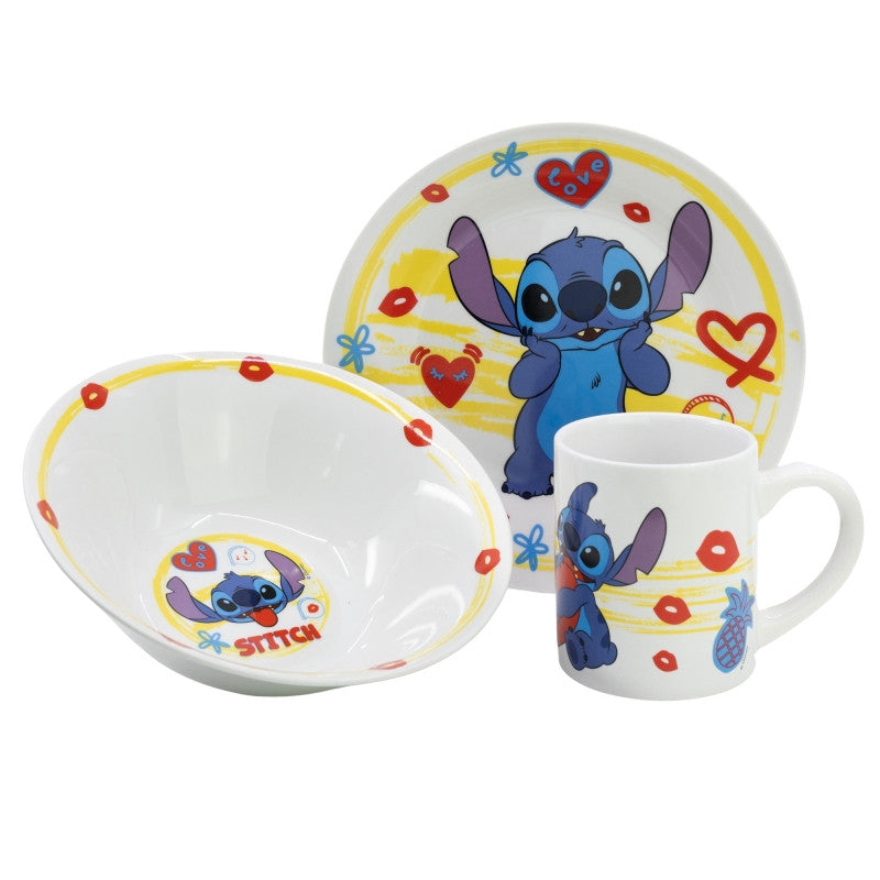 Disney Lilo und Stitch Heart Porzellan-Essgeschirr im Geschenkkarton
