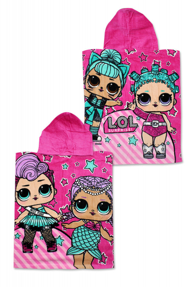 LOL Surprise! Pink Strandtuch-Poncho Baumwolle 50x115 cm