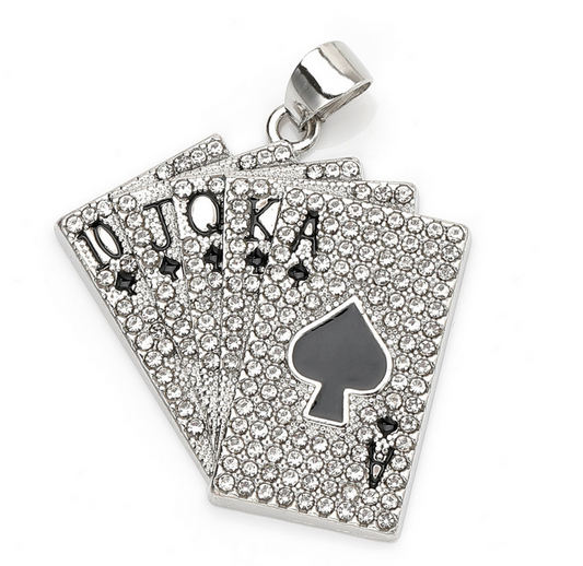 Anhänger für Halskette Vario Schmuck Strass Flush Poker