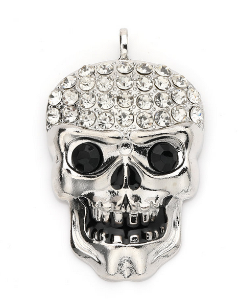 Anhänger für Halskette Vario Schmuck Totekopf Skull Strass 5cm