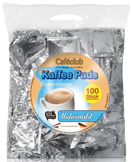 Cafeclub Kaffee Pads Naturmild 100x7g