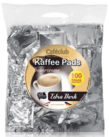 Caféclub Kaffee Pads Extra Dark 100x7g