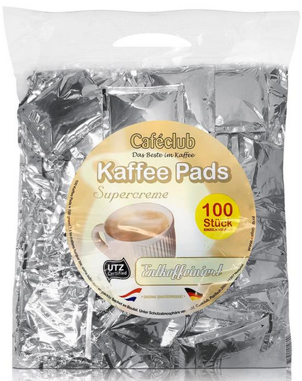 Caféclub Kaffee Pads entkoffeiniert 100x7g