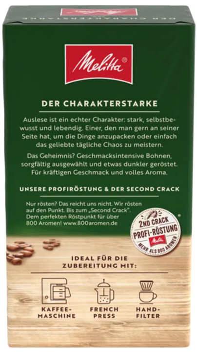 Kaffee Melitta Cafe Auslese Klassisch gemahlener Kaffee, 500g