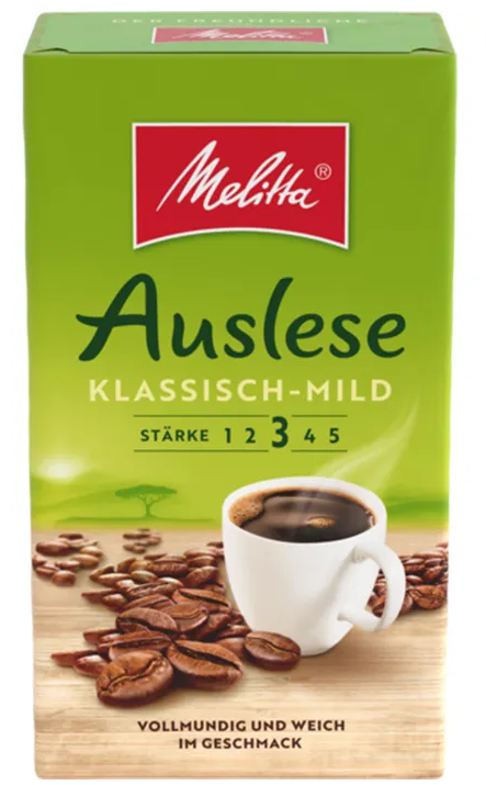 Kaffee Melitta Cafe Auslese Klassisch Mild gemahlener Kaffee, 500g