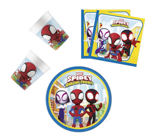 Spiderman Spidey Partyset 36-teilig mit 23 cm Tellern