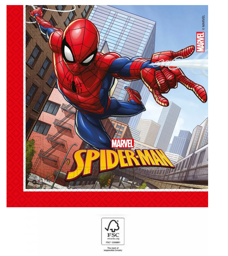 Spiderman Crime Fighter Serviette 20 Stk. 33x33 cm FSC