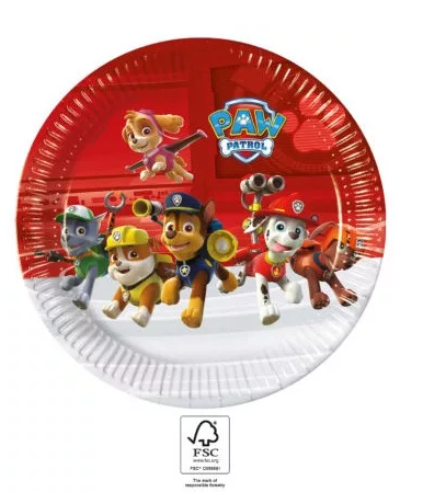 Paw Patrol Ready For Action Pappteller 8 Stk 23 cm FSC