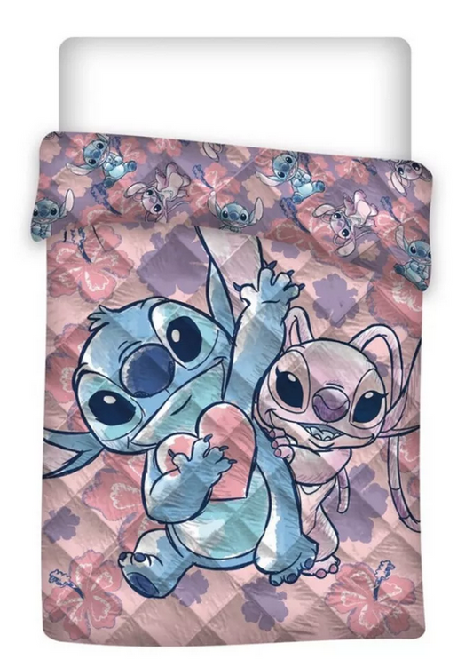 Disney Lilo und Stitch Heart gestepptes Überbett, Bettdecke 140x200cm