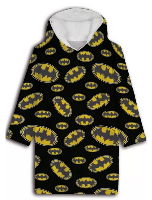 Batman Überziehbare Plüsch-Fleecedecke, Poncho 7-14 Jahre