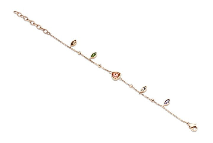 Victoria Armband mit farbigen Edelsteinen in Roségold