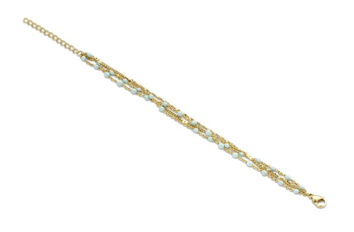 Victoria Goldfarbenes Blau Perlen Armband