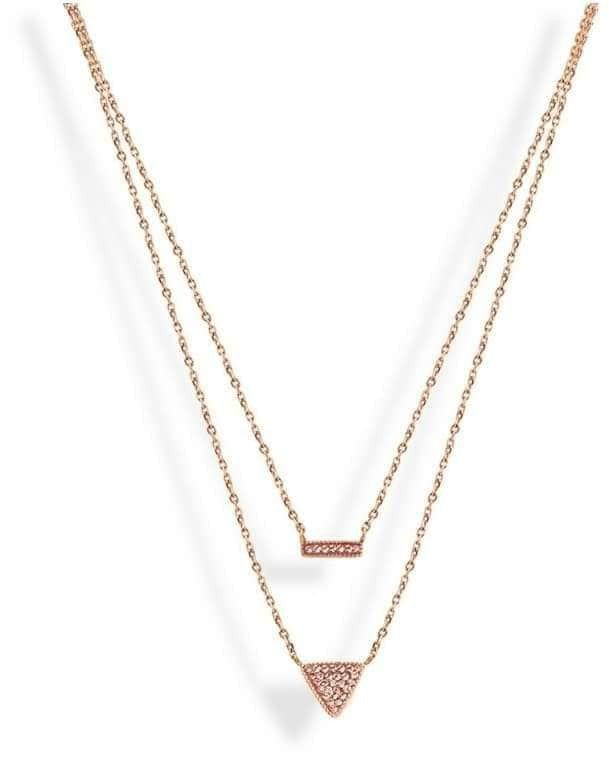 Victoria Rosegold rosafarbene Stein Halskette