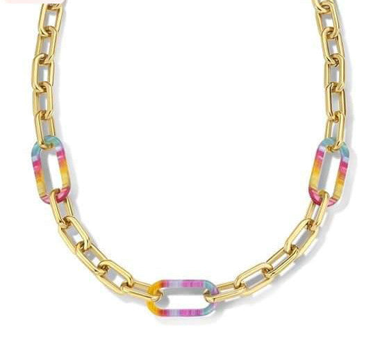 Victoria Goldfarbene Bunte Halskette