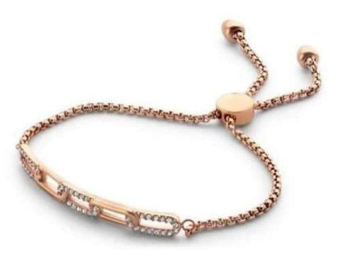 Victoria Roségoldfarbenes Armband mit weißen Steinen