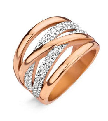 Victoria Ring in Roségold mit weißem Stein
