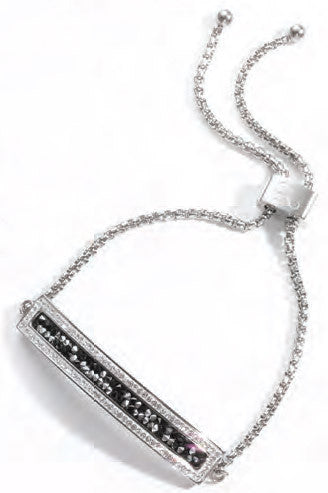 Victoria Armband mit schwarzen und weißen Steinen in Silberfarbe