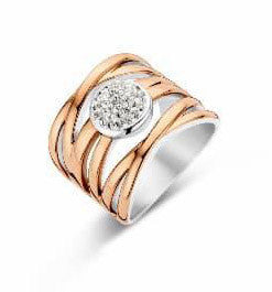 Victoria Ring mit weißen Steinen in Roségoldfarbe