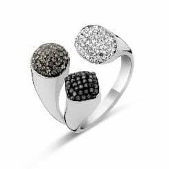 Victoria Silberfarbener Ring mit bunten Steinen