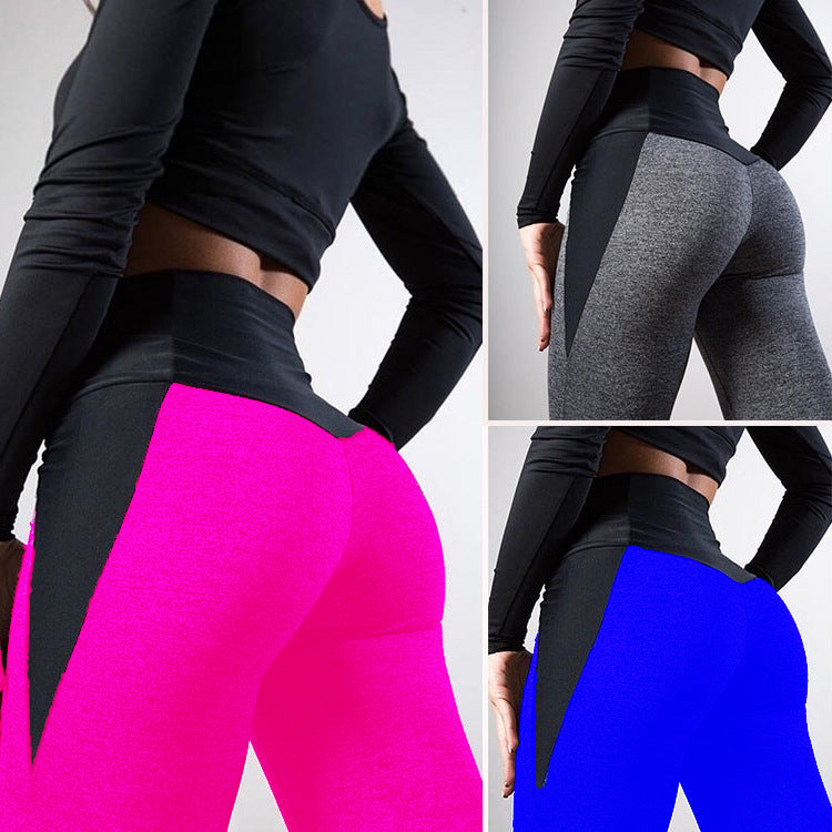 Sportliche Yoga-Leggings mit kontrastierenden Farbeinsätzen